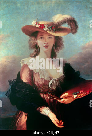 Self Portrait dans un chapeau de paille - par Élisabeth Vigée-Lebrun, 1782 Banque D'Images