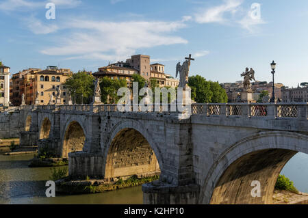 Ponte Sant'Angelo à Rome, Italie Banque D'Images