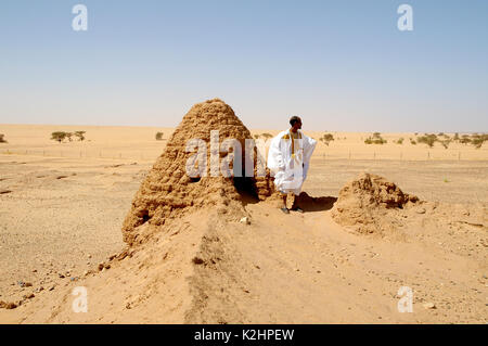 Un vieux fort portugais datant du XV siècle. Aguedir, Ouadane région. La Mauritanie Banque D'Images