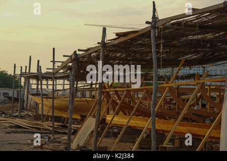 Des bateaux en bois, charpentiers, Abu Dhabi Banque D'Images