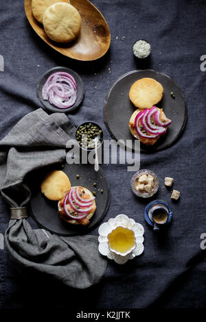 Bagel au saumon et pour le petit déjeuner Banque D'Images