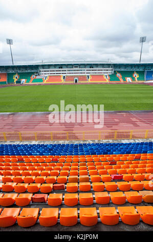 Stade central de Kazan le homeground de l'équipe de football de Rubin Kazan, il sera utilisé comme terrain d'entraînement pendant la Coupe du monde. Construction et rénovation des stades de football en Russie est une course contre la montre que la Russie est l'hôte de la Coupe du Monde FIFA 2018 en juin et juillet 2018. Banque D'Images