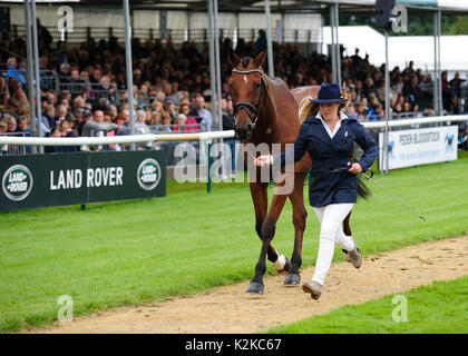 Stamford, au Royaume-Uni. 30 août 2017. Imogen Murray (GBR) et Ivar Gooden au cours de la première inspection des chevaux de l'équitation de Burghley 2017, Stamford, Royaume-Uni. Credit : Jonathan Clarke/Alamy Live News Banque D'Images