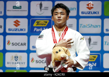 Budapest, Hongrie. Août 30, 2017. Soichi Hashimo (JPN) Judo : SUZUKI Championnat du monde de judo 2017 Budapest Men's -73kgMedal Cérémonie au Sport Arena Budapest à Budapest, Hongrie . (Photo de Yusuke Nakanishi/AFLO SPORT Banque D'Images