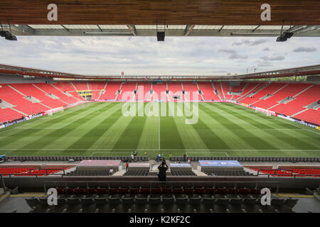 Prague, République tchèque. Août 31, 2017. Le stade avant la dernière session de formation de l'équipe nationale de football allemande à Prague, République tchèque, le 31 août 2017. C'est tenue avant le match de qualification de la coupe du monde contre la République tchèque, le 1er septembre 2017. Photo : Jan Woitas/dpa-Zentralbild/dpa/Alamy Live News Banque D'Images