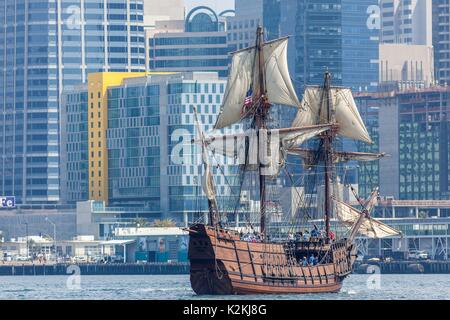 Usa. Août 31, 2017. Le Port de San Diego 2017 Festival de la voile.Le San Salvador, ont participé à la parade des bateaux. Credit : Daren Fentiman/ZUMA/Alamy Fil Live News Banque D'Images