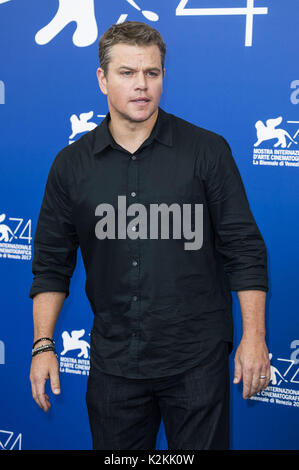 Venise, Italie. Août 30, 2017. Matt Damon pendant la 'Downsizing' photocall au 74e Festival International du Film de Venise le 30 août 2017 | Verwendung weltweit Credit : dpa/Alamy Live News Banque D'Images