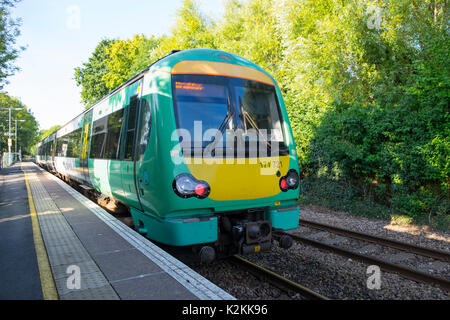 Chemins de fer du sud du train au départ Ham Street station Kent UK Banque D'Images