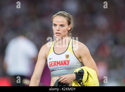 Londres, Grossbritannien. Le 04 août, 2017. Silke SPIEGELBURG, Deutschland, Qualifikation Stabhochsprung der Frauen am 04.08.2017 Leichtathletik Weltmeisterschaft 2017 à Londres/ Grossbritannien, vom 04.08. - 13.08.2017. | Verwendung weltweit Credit : dpa/Alamy Live News Banque D'Images