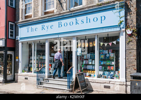 Le seigle est une librairie librairie Waterstones sans marque à Rye, East Sussex. Banque D'Images