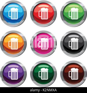 Beer mug set collection 9 Illustration de Vecteur