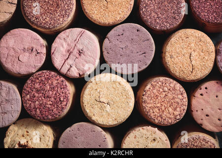 Vue de dessus de wine corks. Banque D'Images
