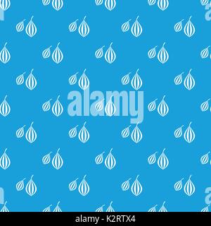 Trachyspermum ammi seamless pattern blue Illustration de Vecteur