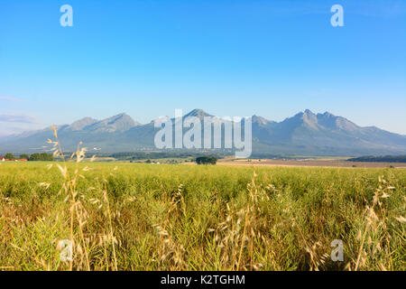 Zdiar par le sud-est, devant le pic Lomnicky Stit (Lomnica, Lomnitzer Spitze), Vysoke Tatry (Hautes Tatra Tatra, Hohe), Slovaquie Banque D'Images