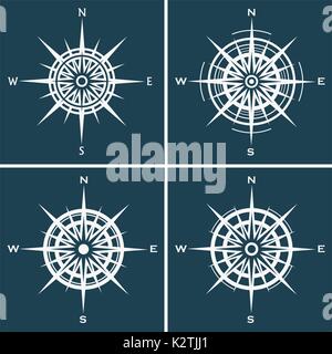 Ensemble de rose ou windroses Illustration de Vecteur