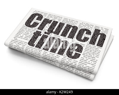 Concept d'entreprise : le manque de temps sur fond de journal Banque D'Images