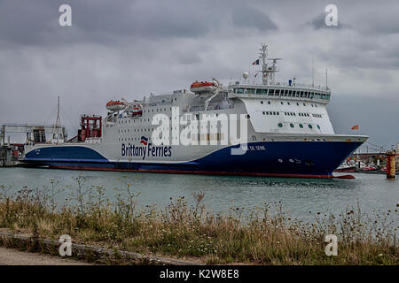 Bae de seine, Brittany Ferries dans le port du havre, france Banque D'Images