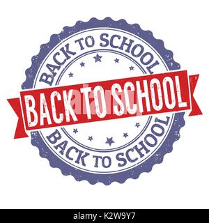 Retour à l'école grunge rubber stamp on white, vector illustration Illustration de Vecteur