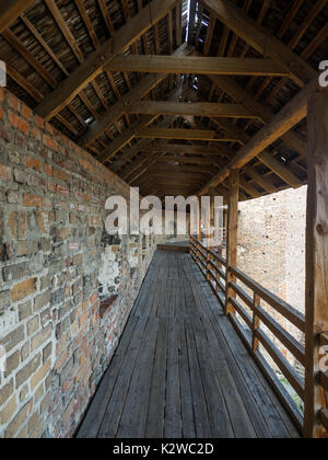 Galerie de bois forteresse médiévale de Lubart Château ou Kiev haut château - Ukraine Banque D'Images