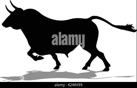 Silhouette d'une vache ou buffle taureau vecteur. Illustration de Vecteur