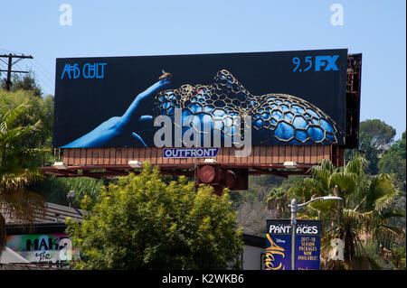 La promotion de l'affichage créativité émission de télévision FX Cult à Los Angeles, CA Banque D'Images