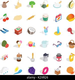 Candy icons set, style isométrique Illustration de Vecteur