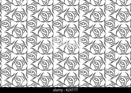 Corne de l'Odin triple - vector pattern , trois Crescent, motif Motif symboles Wicca Illustration de Vecteur