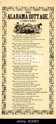 En travers de la guerre civile américaine, intitulée "L'Alabama Cottage", décrivant un ménage dans le sud des États-Unis, c'est chagrin frappé parce que ses hommes se battent dans la guerre. 1864. Banque D'Images