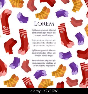 Chaussettes chaudes couleurs poster Illustration de Vecteur