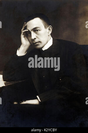 Sergei Rachmaninov - portrait. Pianiste et compositeur russe, 1 avril 1873 - 28 mars 1943. Sergey Banque D'Images