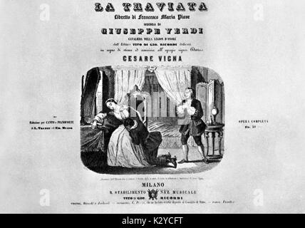 VERDI, Giuseppe - La Traviata - dernier acte établissant par Focosi, prises à partir de la première édition de score. Compositeur italien (1813-1901). Banque D'Images