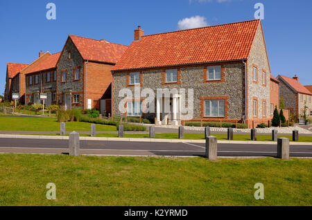 Nouvelle construction de maisons à Burnham market, North Norfolk, Angleterre Banque D'Images