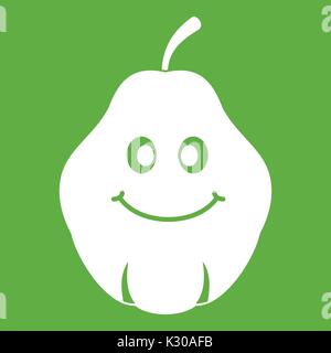 Fruits vert icône coing Smiling Illustration de Vecteur