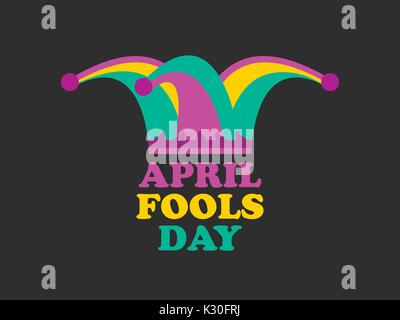 April Fools Day. Jester chapeau, casquette et des cloches. Vector illustration Illustration de Vecteur