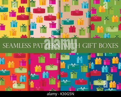 Modèle transparent avec les coffrets cadeaux. Modèle transparent avec des cadeaux de Noël. Vector illustration. Illustration de Vecteur