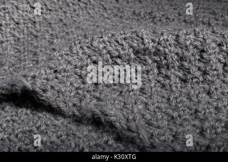 La laine cashmere gris fait main, tissu fond textile. Banque D'Images