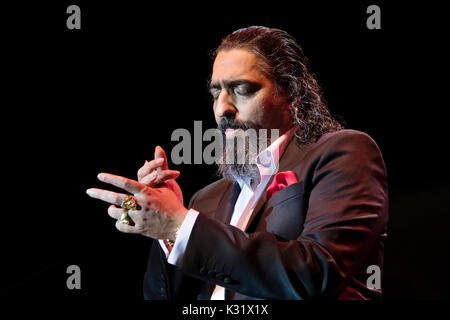 Chanteur de Flamenco Diego el Cigala en concert, Fuengirola. La province de Malaga Costa del Sol. Le sud de l'Andalousie, Espagne Europe Banque D'Images