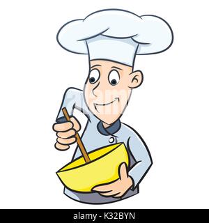 Caricature Chef isolé sur fond blanc - vector illustration Illustration de Vecteur