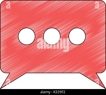 Discours rectangle avec des queues et suspension à silhouette couleur crayons Illustration de Vecteur