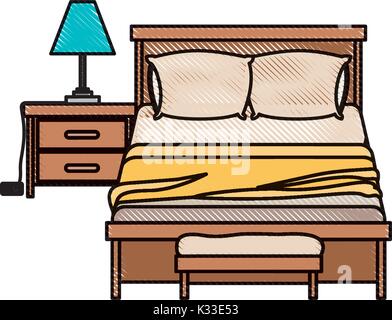Avec Lampe De Silhouette Section Chambre Chevet Sur Couleur Plus PZuiOkX
