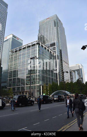 Londres - immeubles de bureaux modernes à Canary Wharf. Banque D'Images