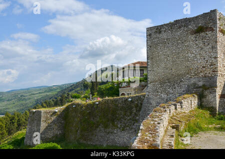 Rues de la région de Berat en albanie Banque D'Images