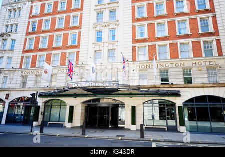 London UK 31 Août 2017 - L'hôtel Bonnington à Bloomsbury de Londres à Southampton Row Banque D'Images