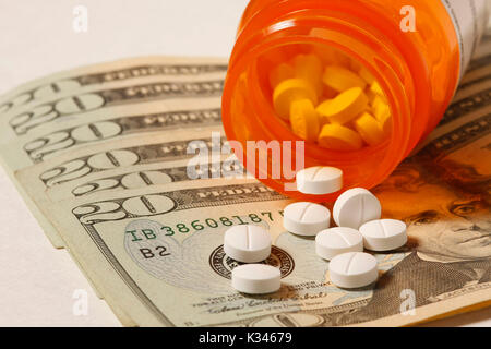 L'argent de la drogue - les médicaments sur vingt piastres. Banque D'Images