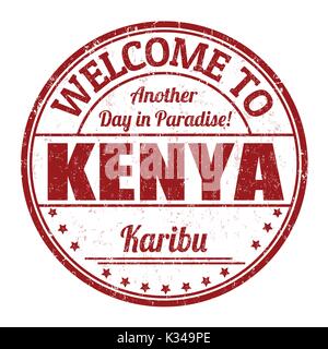 Bienvenue au Kenya grunge tampons sur fond blanc, vector illustration Illustration de Vecteur