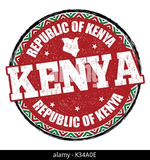 Kenya grunge tampons sur fond blanc, vector illustration Illustration de Vecteur