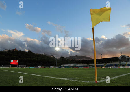 Une vue sur le terrain avant la Coupe du Monde FIFA 2018, de qualification Groupe C match au stade de San Marino, Serravalle. Banque D'Images