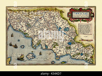 Carte Historique De Florence Italie (1870) - Reproduction Vintage - Dimensions 28,61 X 23 Cm