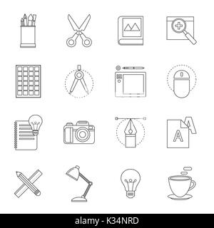 L'outil concepteur de l'icône de la ligne mince Illustration de Vecteur