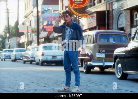 Retour VERS LE FUTUR MICHAEL J FOX Date : 1985 Banque D'Images